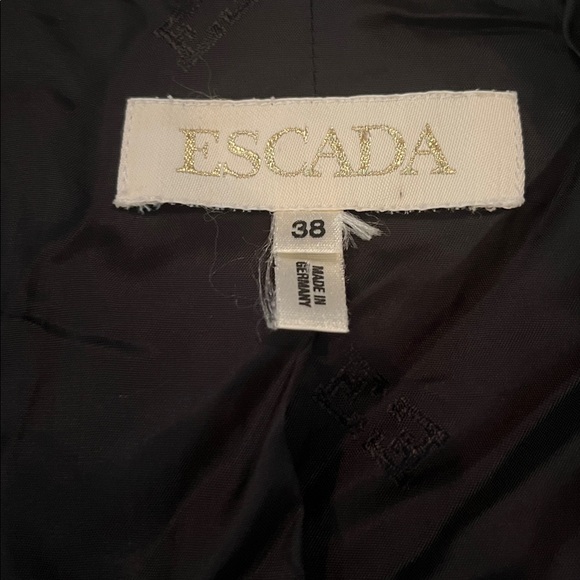 Escada vintage black double-breasted blazer vibrant fuchsia satin peak lapels - Picture 7 of 8